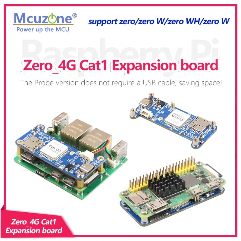 RPI0 CAT1, Raspberry Pi Zero Cat1 expansion card, 4G LTE driverless, zero2w zero support wH, Ubuntu, RPi operating system