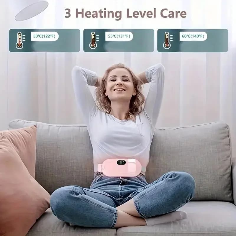 Portable menstrual heating massage pad with USB charging, electric heating belt for waist and abdomen