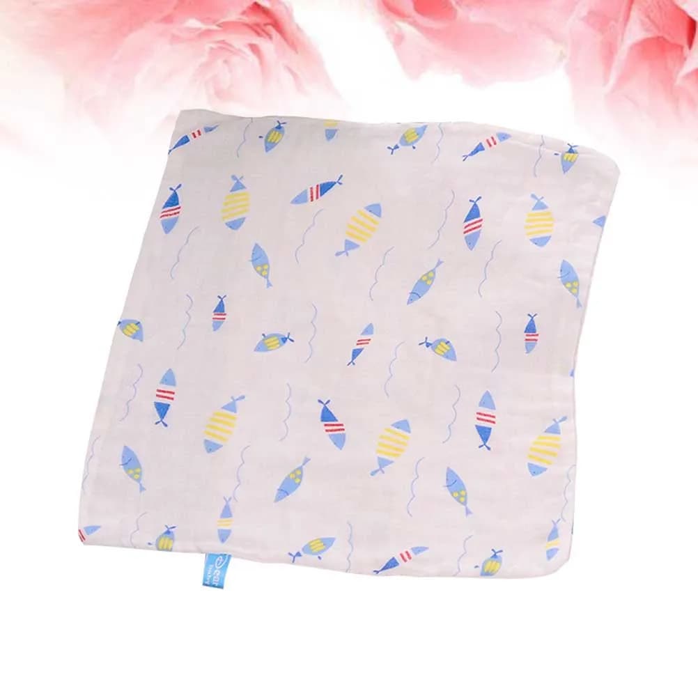 4-layer baby breastfeeding towel, printed with cartoons, soft, breathable, absorbs moisture, does not leave scales, ecological, biological