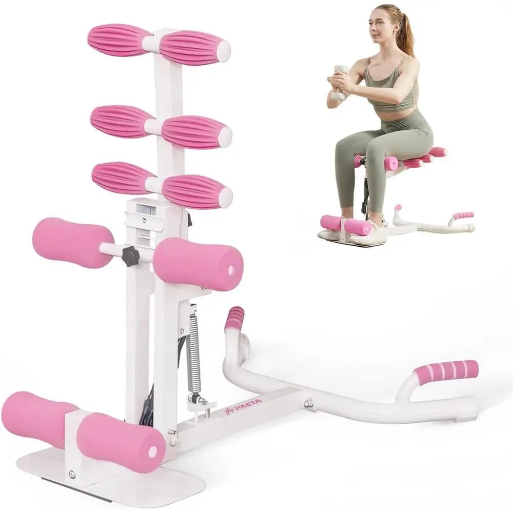 Macchina per Squat Profondi da Donna con Bande di Resistenza Regolabili, Attrezzo da Palestra Domestica per Esercizi di Glutei, Gambe, Core e Addominali
