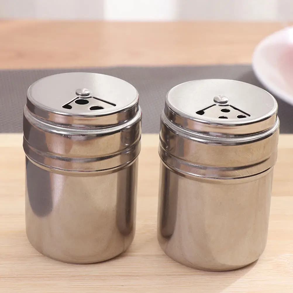 Set di 5 Barattoli per Spezie in Acciaio Inox, Contenitori Vuoti per Condimenti con Coperchi Ermetici per Cucina e Cottura