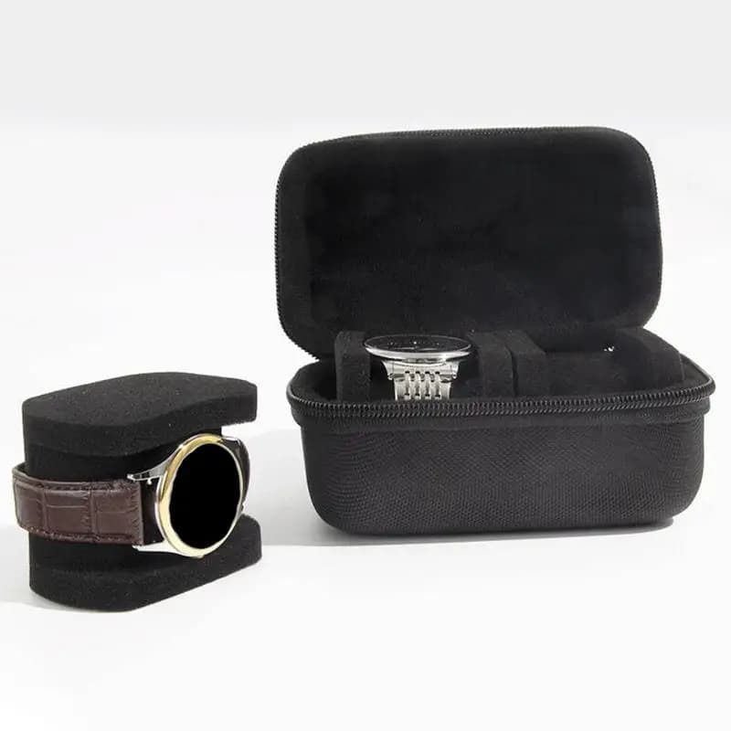 Portable Watch Storage Case with Water Resistant Single Hinge EVA Handbag for Carrying Smartwatch Wrist Watch