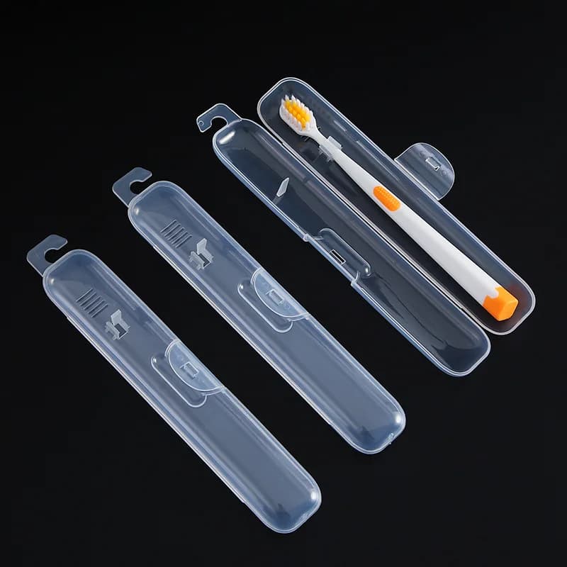 Custodie trasparenti per scatole portaoggetti per spazzolino da viaggio Portaoggetti portatile Contenitore pratico per scatole per spazzolino Organizzatore Strumenti per il bagno 1 pz