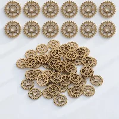50 Pezzi Ciondoli Vintage a Forma di Ingranaggio, Accessori Steampunk in Lega per Creazione di Gioielli e Collane Fai-da-Te