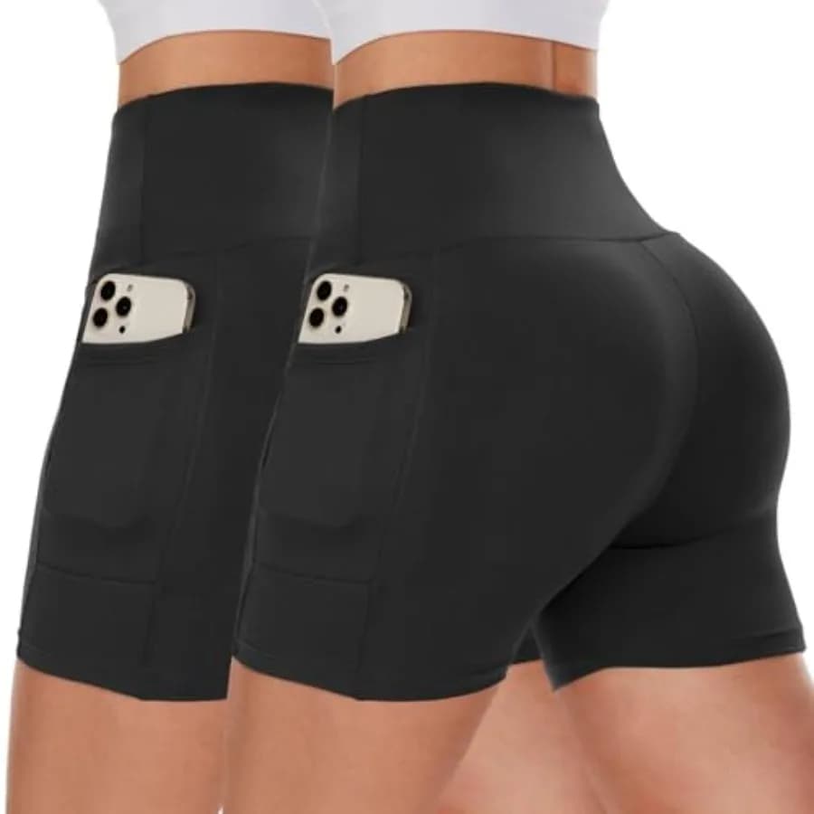 CAMPSNAIL Biker Shorts Women with Pockets - "/"/" High Waisted Workout Spandex Tummy Control Gym Runng Yoga Shorts