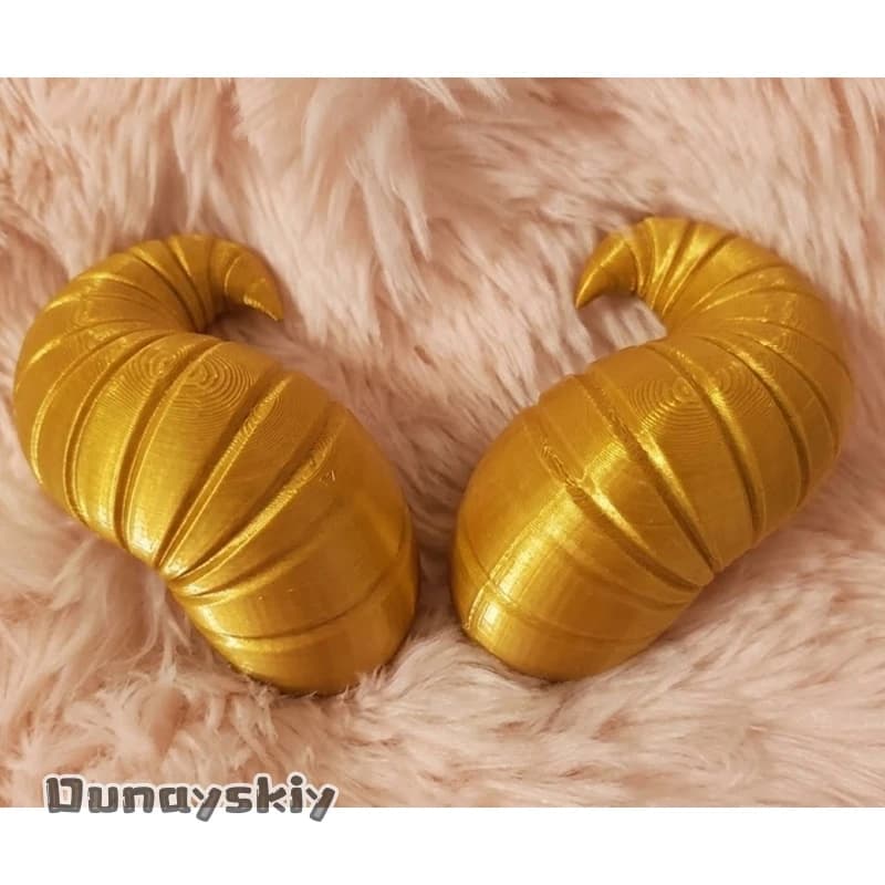 Cosmic%Golden Corna di Demone Riccioline Dorate, Copricapo per Cosplay, Fascia Gotica con Corna di Ariete per Feste di Halloween, Accessori per Costume da Diavolo