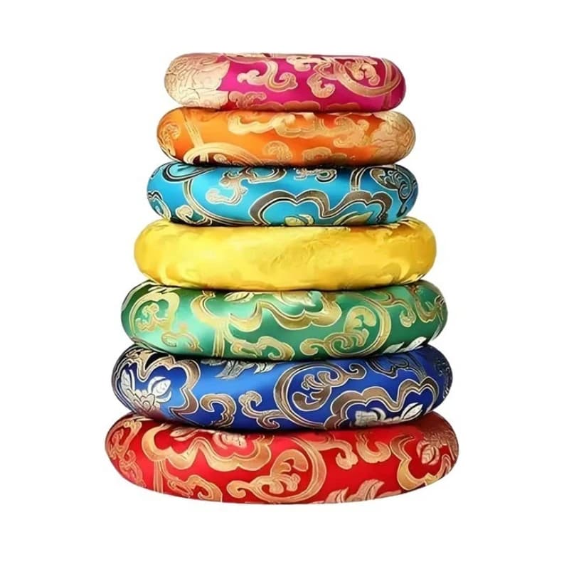 Meditation Singing Bowl Mat Handmade Tibetan Bowl Mat Thicken Soft Wooden Bowls Protective Base Yoga Sound Healing Accessories