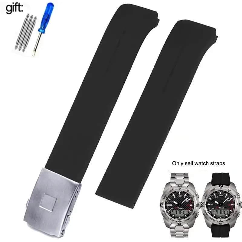 Silicone strap For Tissot 1853 Tengzhi T-Touch original T013 rubber watch band T047T081T33 Men's Bracelet accessories 20mm 21mm