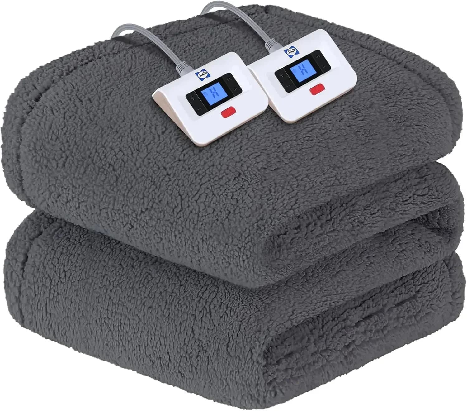 Coperta Elettrica King Size, Coperta Riscaldata in Morbido Sherpa con Doppio Controllo, 10 Livelli di Riscaldamento e Impostazioni di Spegnimento Automatico da 1 a 12 Ore