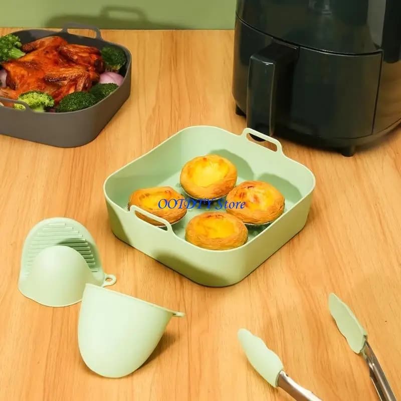 367A Riutilizzabile Friggitrice Fodera Tappetino In Silicone Quadrato Antiaderente Cuscinetto A Vapore Cottura Fodera Da