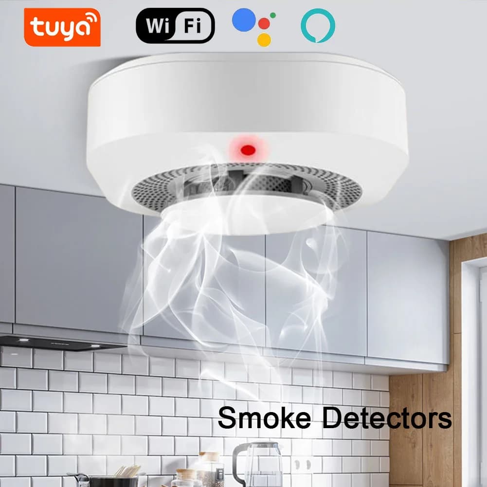 Tuya WiFi rilevatore di fumo sensore ad alta sensibilità Wireless Smart Fire rilevatore di allarme fumo sicurezza domestica