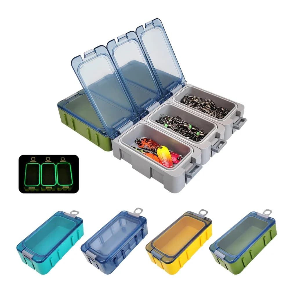 3 pieces bright mini boxes for fishing accessories hooks artificial baits plastic joint storage box for fishing equipment at sea