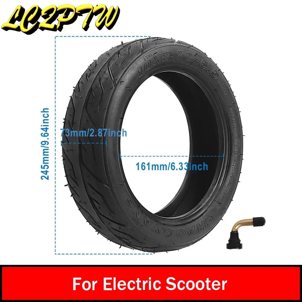 Pneumatico tubeless resistente all'usura 10x2.70-6.5 con valvola per scooter elettrico Balance Car Pneumatici di ricambio per pneumatici sottovuoto da 10 pollici
