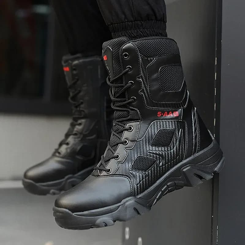 Uomo Maschio Maschio Scarpe casual da uomo Stivale in pelle Stivaletti da moto Nero Botas Masculinity Scarpe da alpinismo Hombres