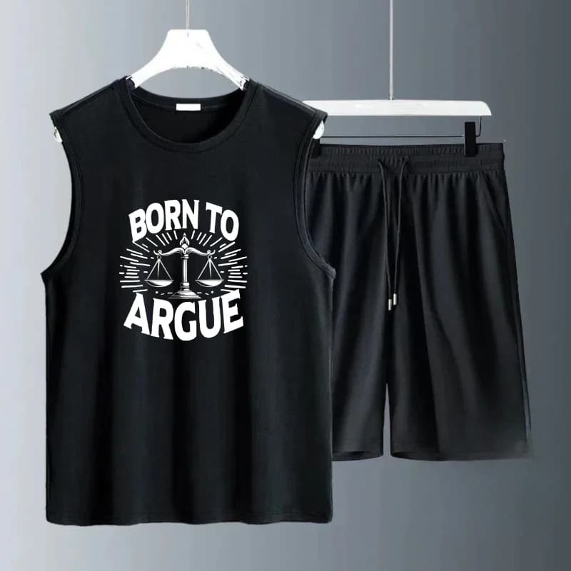 Men's Tank Top Sets 2026 Summer Quick drying Sportswear seaside crewneck Two-piece sets running beach oversize Breathable