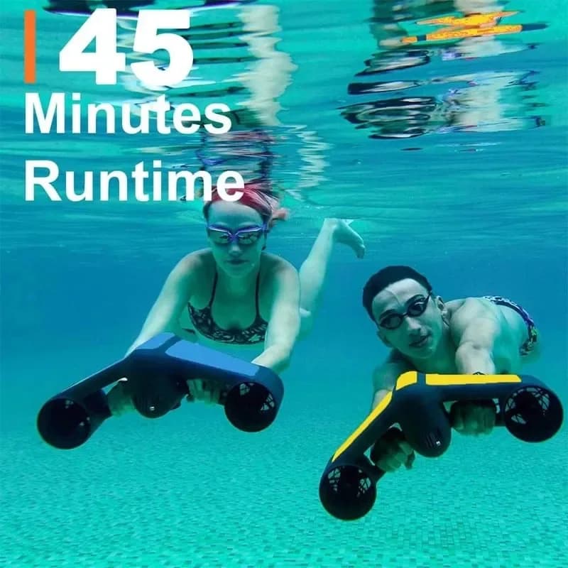 Eliche doppie per scooter subacqueo professionale con supporto per fotocamera 500W 4.2MPH 60 minuti per immersioni subacquee Snorkeling