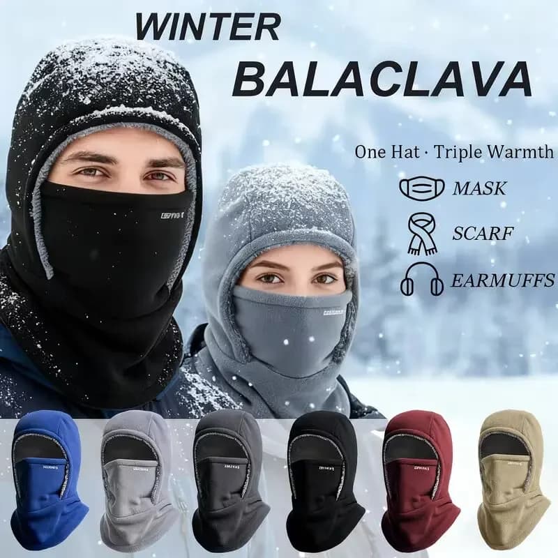 Passamontagna in Pile per Ciclismo, Cappello Antifreddo e Antivento, Caldo e Termico, per Sci, Uomo e Donna