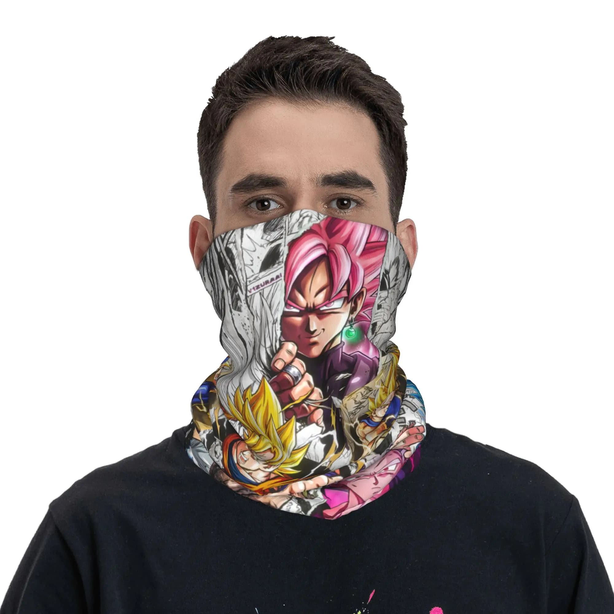 Custom DBZ Goku Manga Winter Headband Neck Warmer Women Men Ski Running Tube Scarf Anime Face Bandana Gaiter