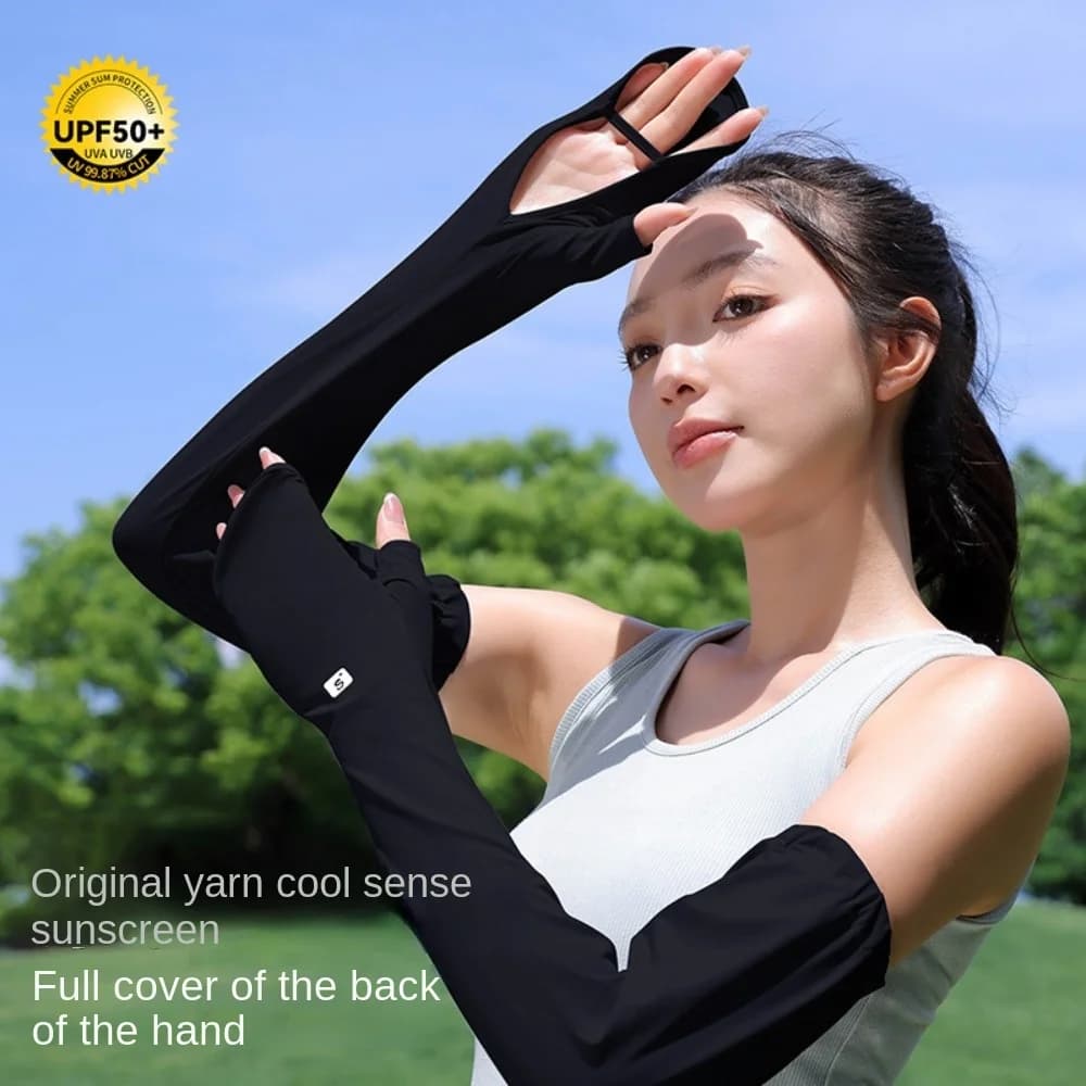 Protect your hands Ice silk sleeves Covers for full wrap arms Sun protection sleeves Anti-aging solar protection UV Outdoor Cycling Sleeve Gloves