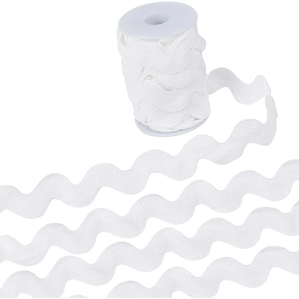 0,78 pollici-1,33 pollici/20-34 mm di larghezza Rick Rack Trim 10 metri Onda bianca Piegatura Frangia Trim Intrecciato Tessuto RIC Rac Nastro Zig Zag