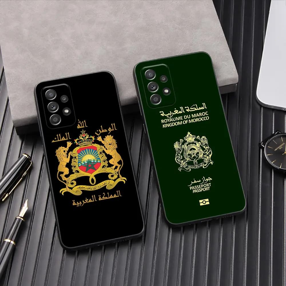 Cover Morbida per Telefono con Bandiera del Marocco per Samsung Galaxy A57 A56 A37 A55 A36 5G A26 A54 A52 A35 A34 A25 A17 A16 A15 A07 06