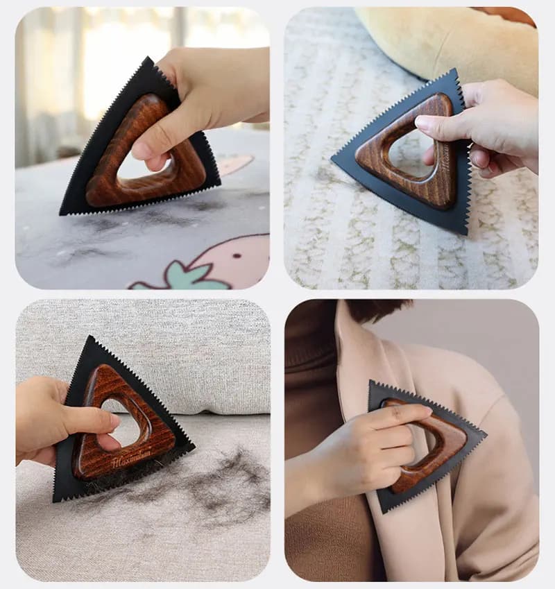 Triangle Pet Lint Remover Manual Fur Scraper Reusable Hair Removal Tool for Car Sofa Bed Carpet Dog Cat Grooming Supplies