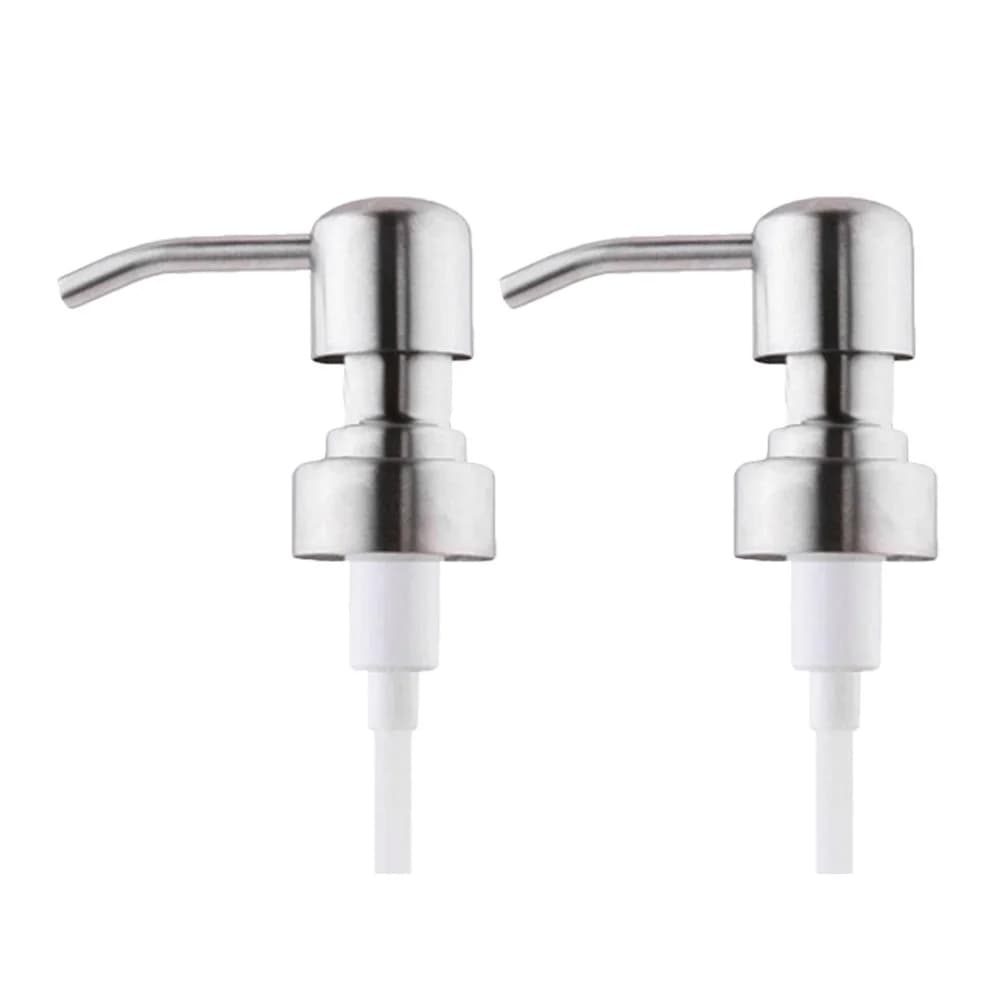 Tappi dispenser per pompa per lozione in acciaio inossidabile 2 pezzi 28 # Dimensioni standard per accessori da bagno sostitutivi per bottiglie di sapone