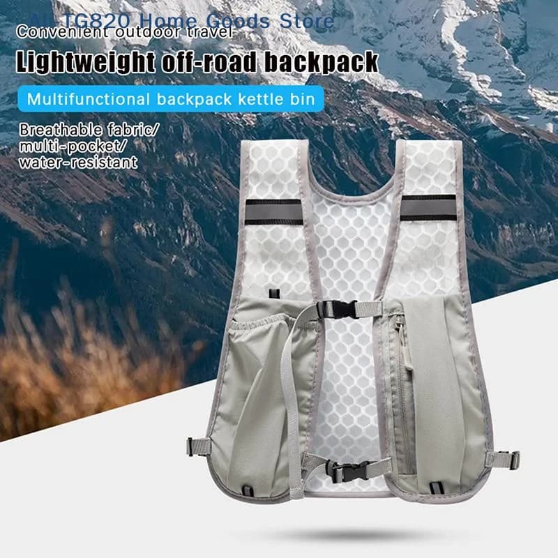 Gilet da Corsa e Ciclismo [TG820] Leggero con Tasche Riflettenti e Porta Telefono, Zaino Idratazione per Bici e Corsa