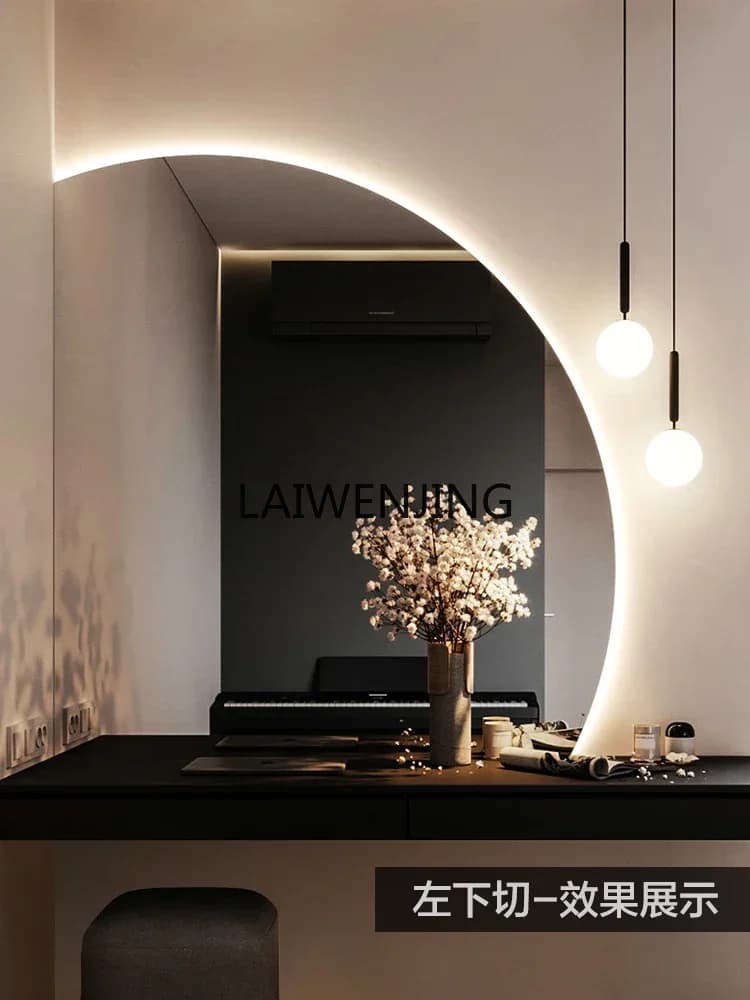 Specchio cosmetico intelligente a forma speciale YS6 per bagno, specchio cosmetico luminoso a semicerchio da parete