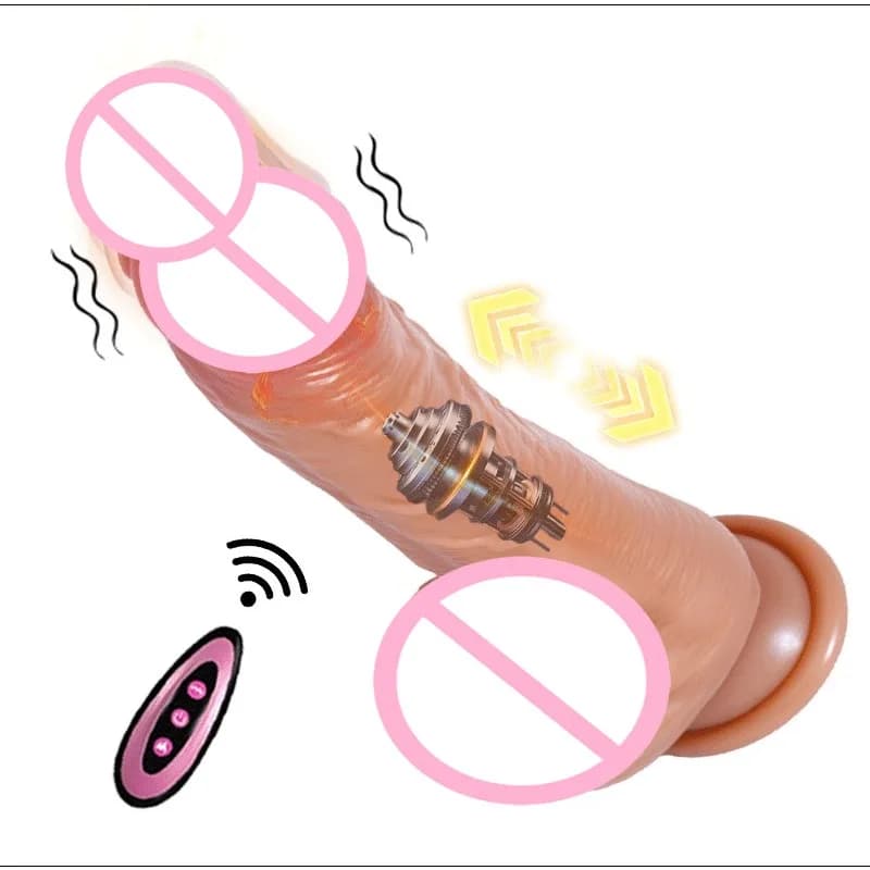 Enorme grande vibratore morbido riscaldamento dildo realistico per donne uomini telescopico senza fili grosso cazzo masturbatore pene punto G giocattoli del sesso