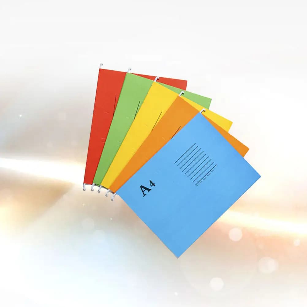 5Pcs A4 Hanging File Folders Suspension Document Organizer for Office Home Archives Financial Statements Records A4