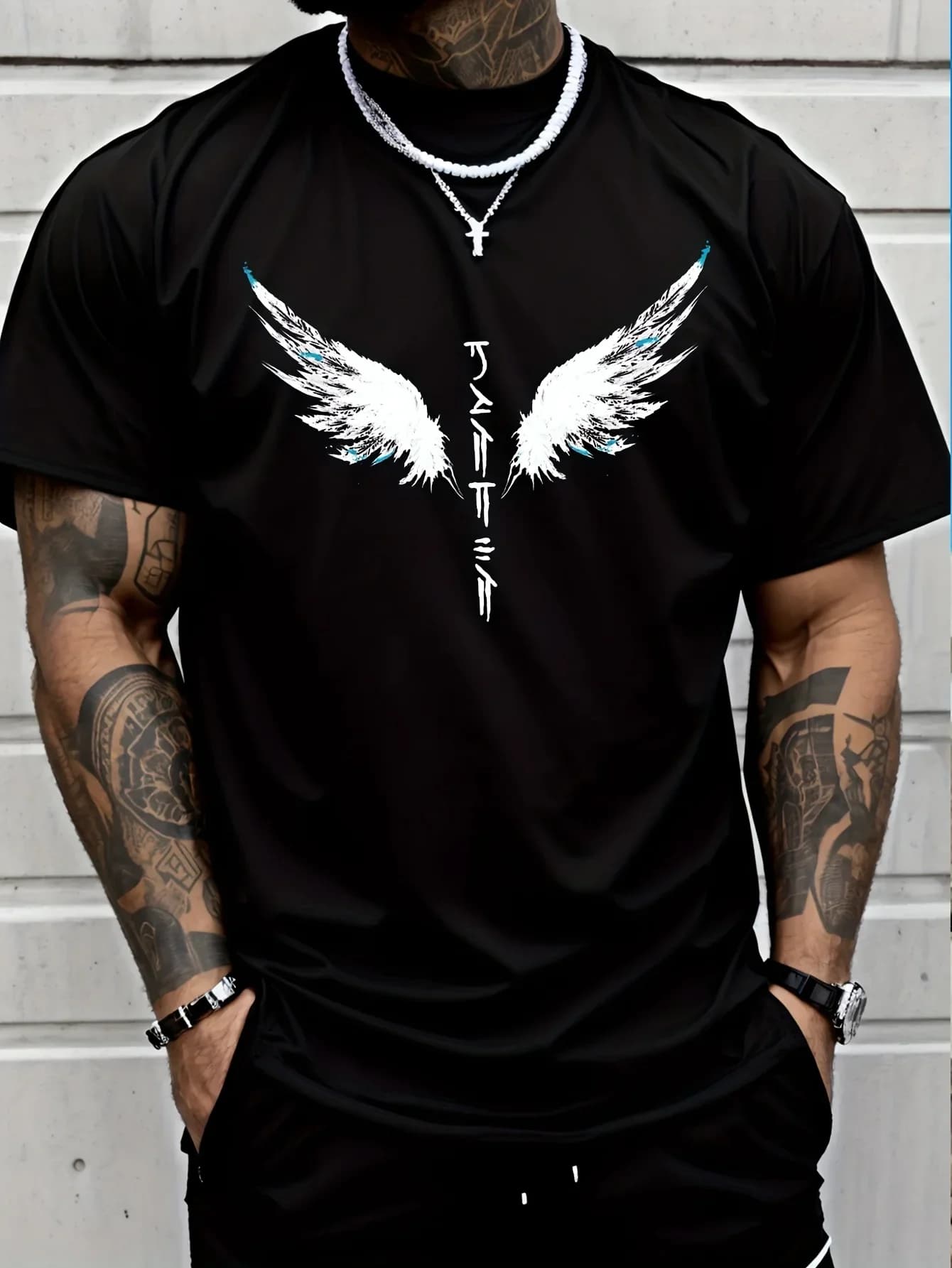 Creative Printed Short Sleeve T-shirt from Outdoor Summer Men's Cotton Casual Crewneck