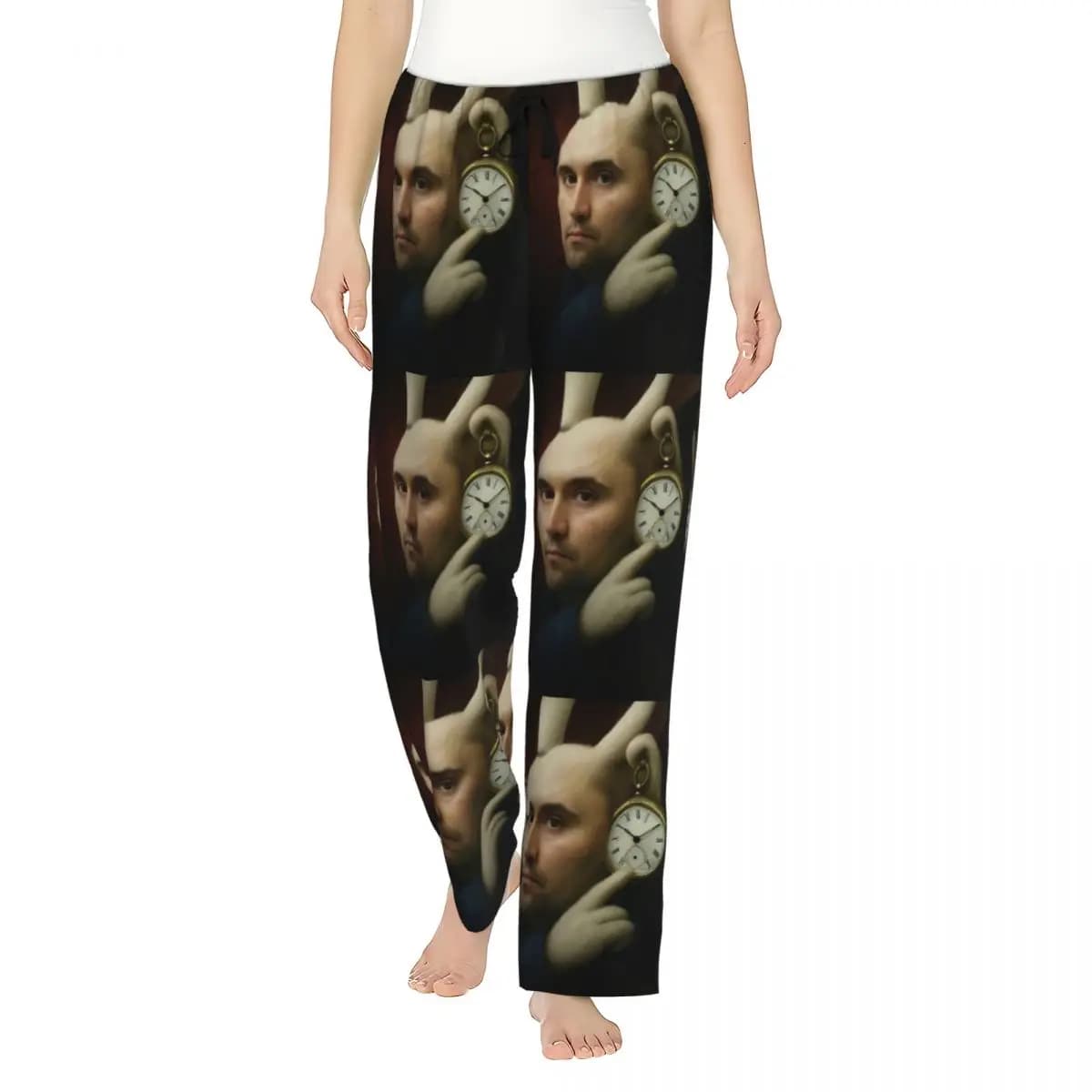 Girl's Pajama Pants Charlie Kirk Rabbit Clock Loungewear pants Stretch Funny Meme Sleep Bottoms