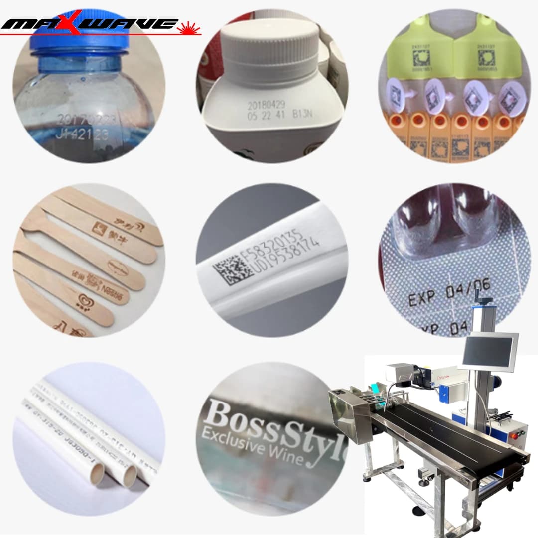 Product Line CO2 UV Laser Marking Machine Fiber Engraving Machine Production date Codifying Plastic PCB Card Marking PVC Glass