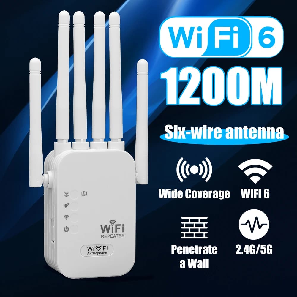 Wifi Repeater 1200mbps Wireless Wifi Extender Wifi Booster 2.4g/5g Network Amplifier 360° Full Coverage Signal For Office JJ3113