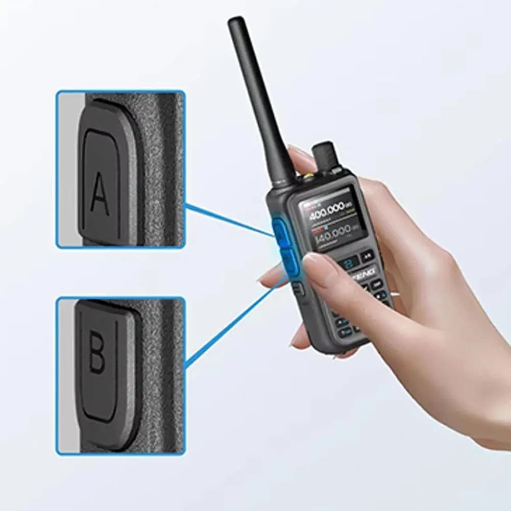 Walkie-Talkie AM FM VHF UHF Analog Amateur Radio 999 USB-C Channel 2500mAh Rechargeable Battery A6A2
