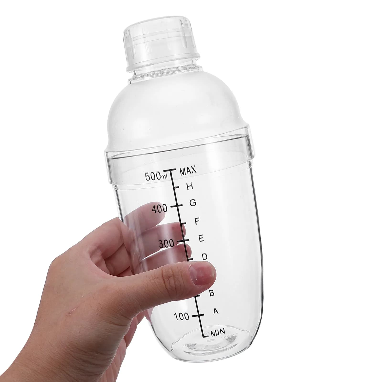 Shaker per Cocktail da 350ml, Bicchiere Miscelatore Trasparente in Resina PC con Scala di Misurazione, Antigoccia, Resistente al Caldo e al Freddo