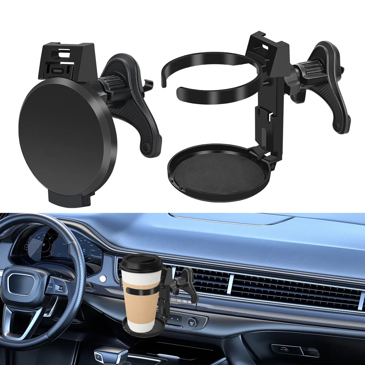 Car Air Vent Drink Cup Bottle Holder Foldable Auto Water Bottles Drink Rack Stand Multifunctional Car Coffee Cup Holder