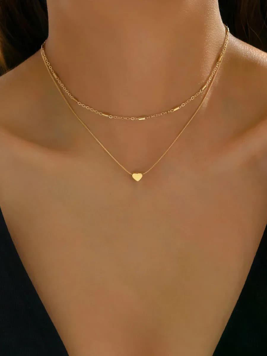 1 piece Simple and fashionable heart-shaped pendant necklace for Valentine's Day