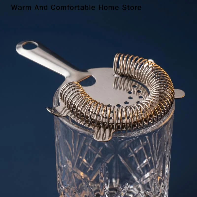 【W】Stainless Steel Cocktail Strainer, Bar Drink Strainer With High-Density Spring, Bar Tools Cocktail Shaker Accessories