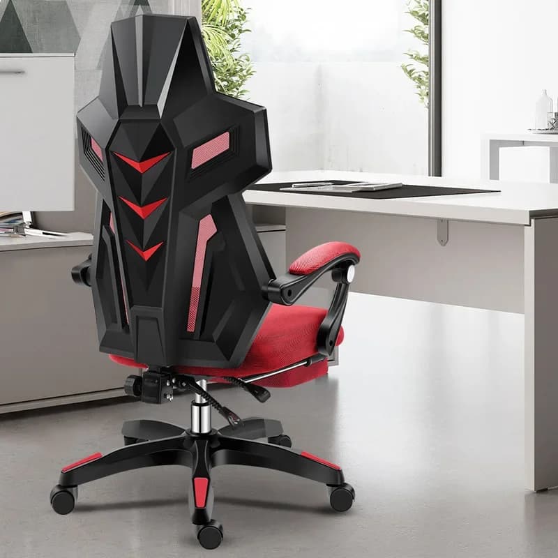 Sedia da Ufficio Ergonomica da Gaming, Reclinabile, con Schienale Alto in Rete, Poggiatesta, Supporto Lombare, Ruote Girevoli e Braccioli