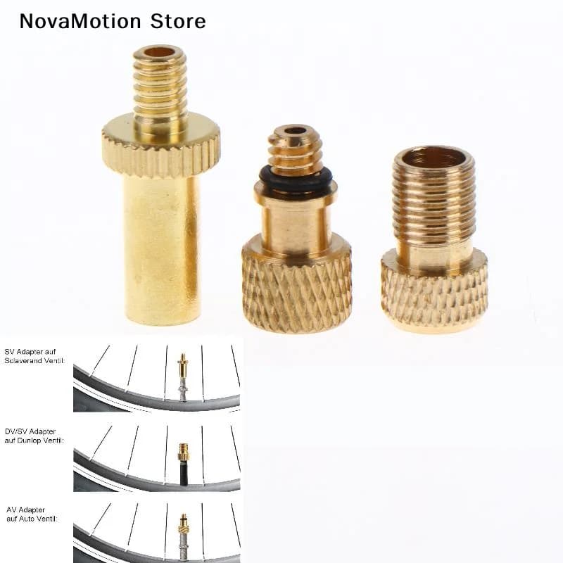 [NM]Universal Brass Bicycle Valve Adapter Presta Schrader Dunlop Converter Multi-Type Inflation Adaptor For Bike Pump Inflation
