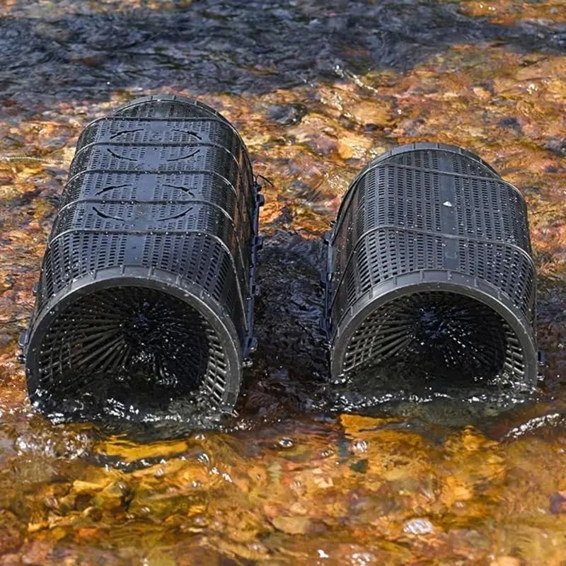 Attrezzatura da pesca professionale Durata Trappola in plastica Esche da pesca Gabbia Alimentatori per raccolta pesci e
