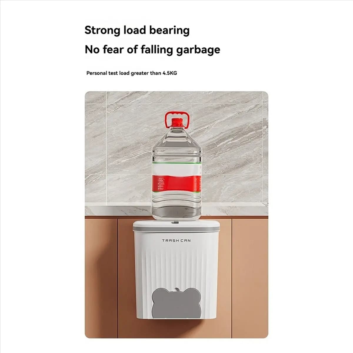 【ABFS】Kitchen Wastebasket Wall Mounted Trash Can with Lid Hanging Trash Bin Garbage Can for Cabinet Sink Compost Bin 8.5L