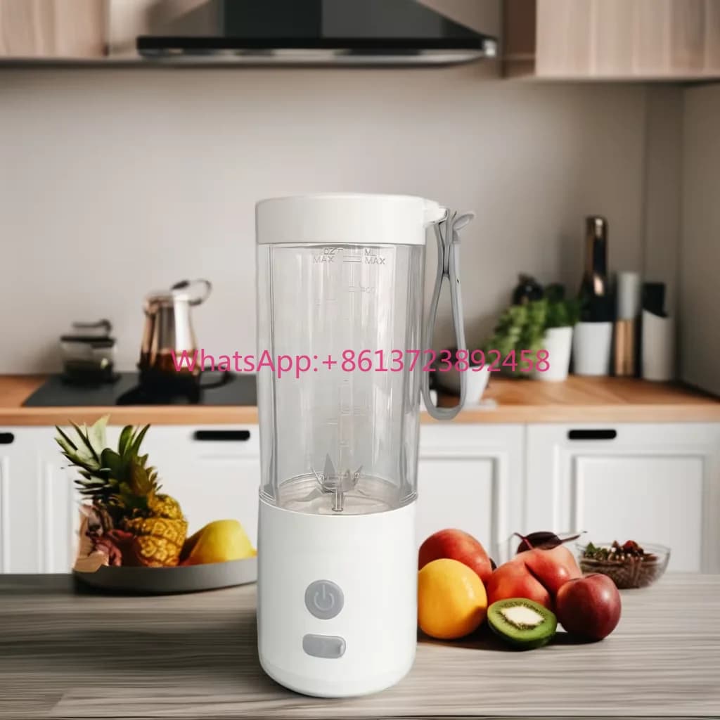 Frullatore Elettrico Personale da 450ml, Mixer per Frutta e Ghiaccio, Frullatore Portatile con Ricarica USB