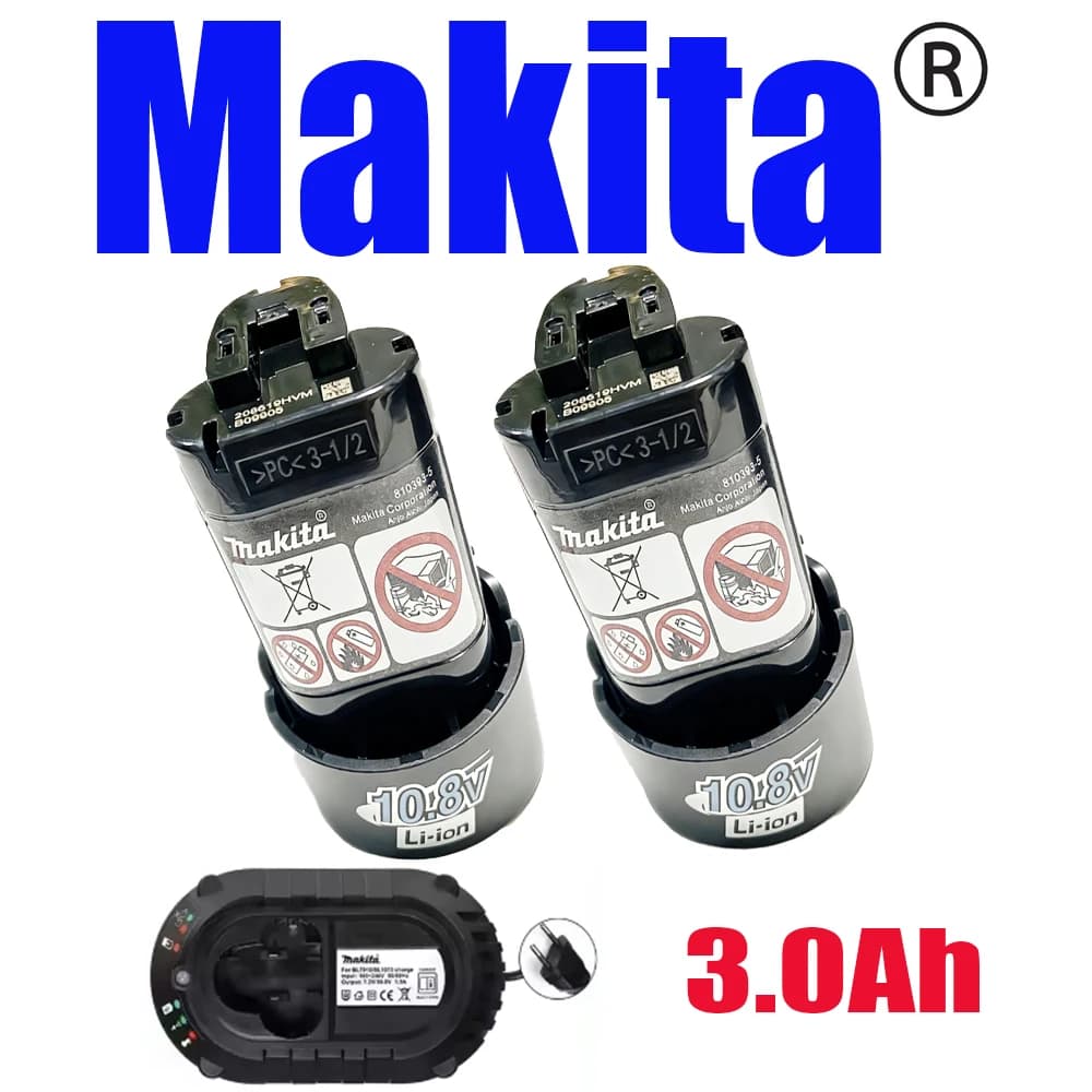 🌸 🌸 Batteria originale Makita 10.8v BL1013 BL1020 BL1030 DF030D, caricabatterie Makita 10.8v/12V, batteria di ricambio per utensili 10.8v Makita.