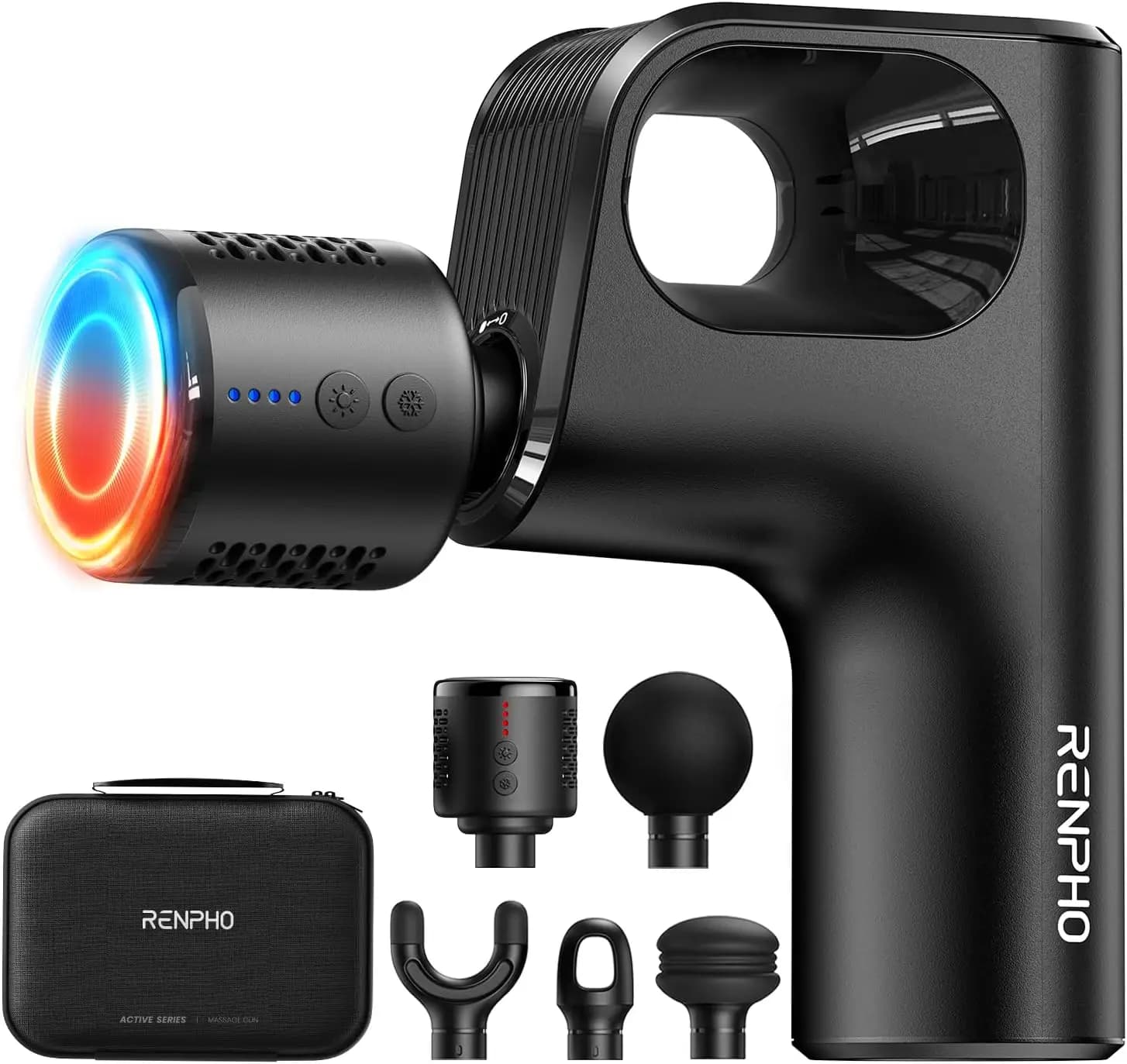 Pistola per Massaggi con Funzione Caldo/Freddo, Design Innovativo a Spirale per Facile Utilizzo, Massaggiatore per Tessuti Profondi, Pistola Portatile da Viaggio con Custodia