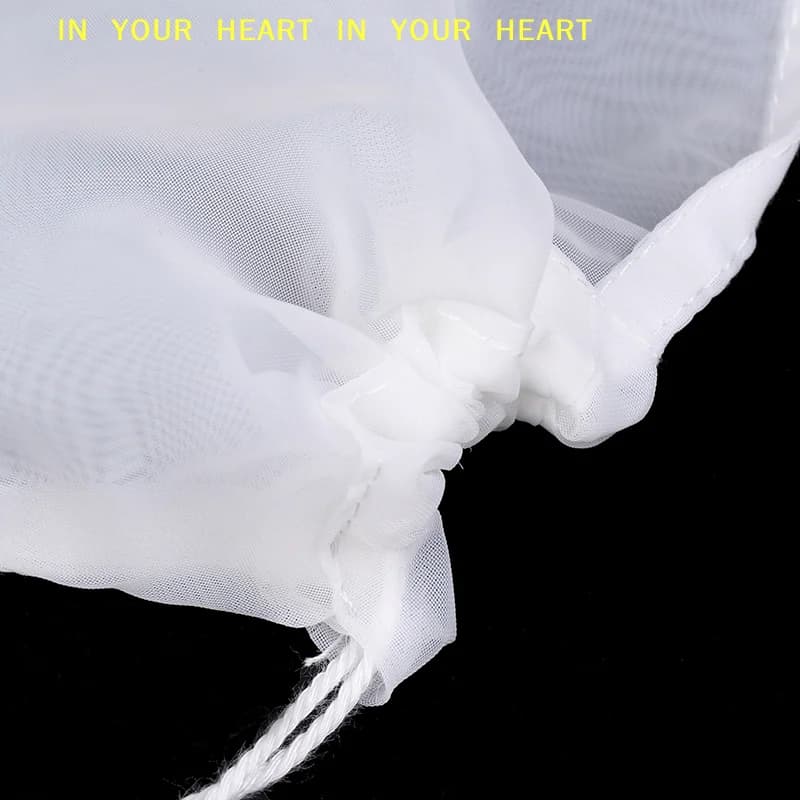 Soy Milk Filter Bags 100 Mesh Fine Filter Bag Reusable Juice Coffee Soy Milk Drawstring Filter Bags Home Kitchen Food Strainers