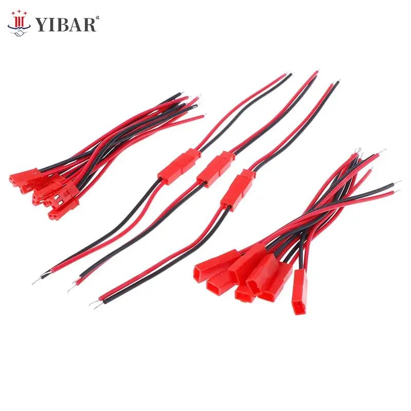 20 pz connettore rosso 2 Pin connettore maschio femmina JST spina cavo 22 AWG filo per RC batteria elicottero luci a LED decorazione