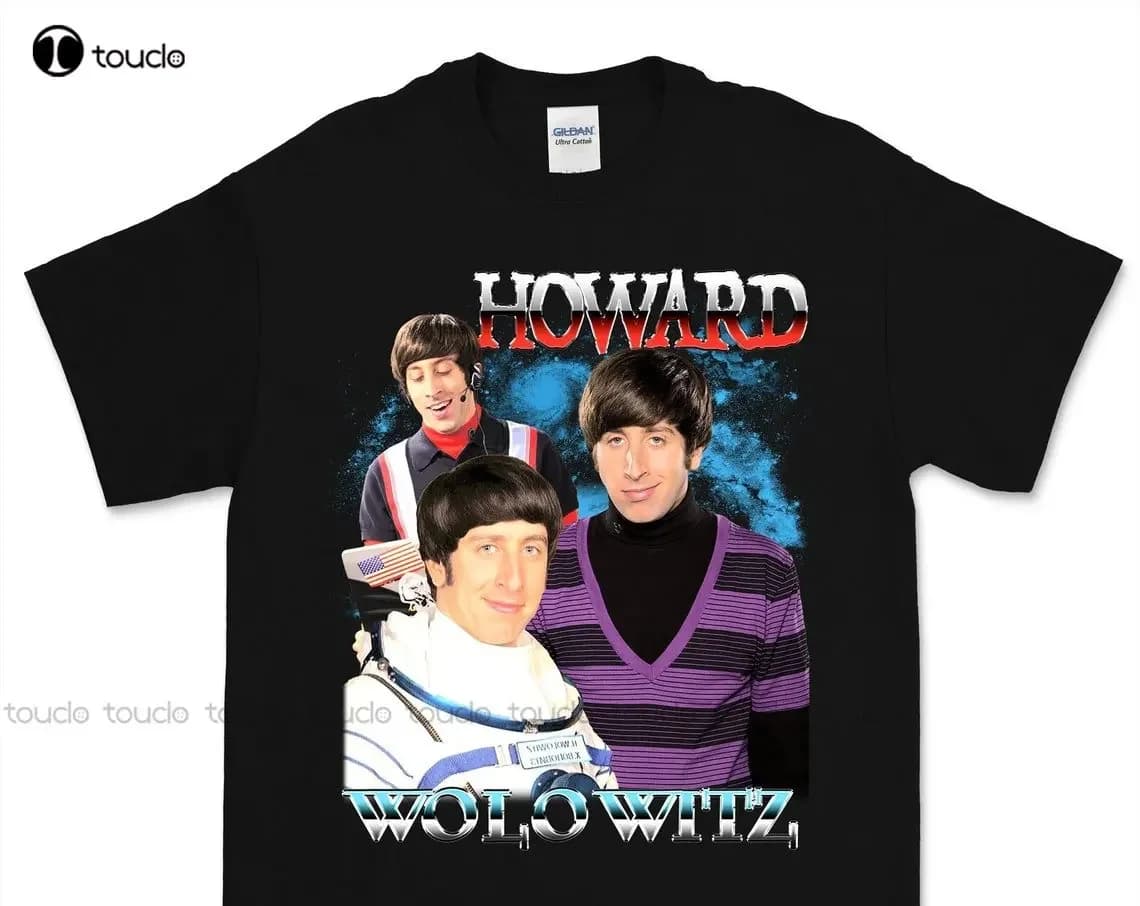 Howard Wolowitz Maglietta vintage Maglietta unisex Tv Cultura pop Camicie nere per uomo Xs-5XL Regalo personalizzato Crea il tuo design